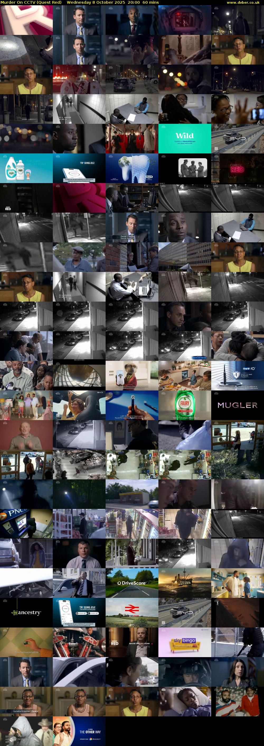Murder On CCTV (Quest Red) Wednesday 8 October 2025 20:00 - 21:00
