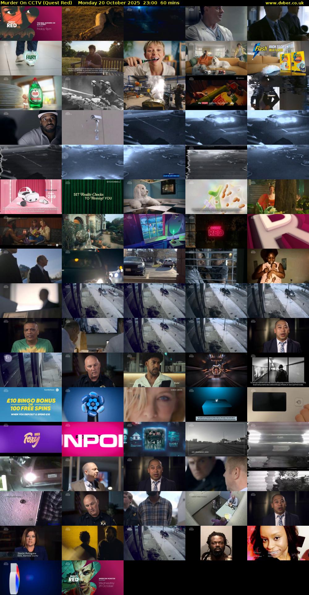 Murder On CCTV (Quest Red) Monday 20 October 2025 23:00 - 00:00