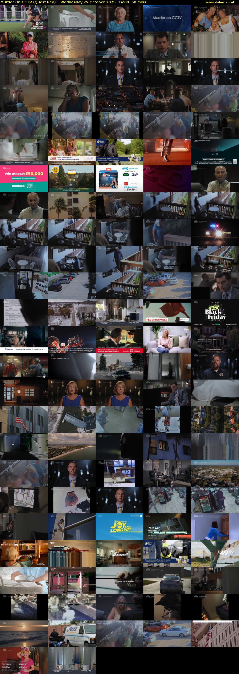 Murder On CCTV (Quest Red) Wednesday 29 October 2025 14:00 - 15:00
