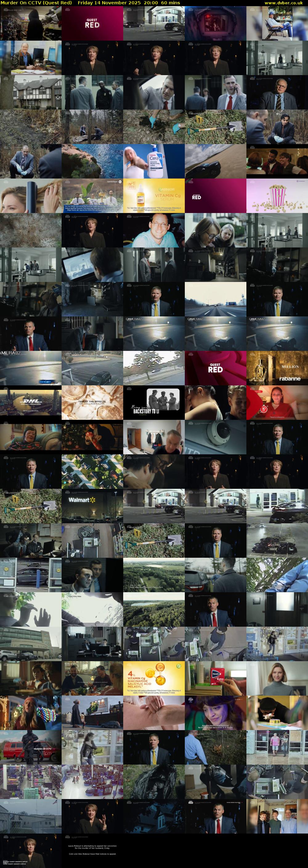 Murder On CCTV (Quest Red) Friday 14 November 2025 20:00 - 21:00