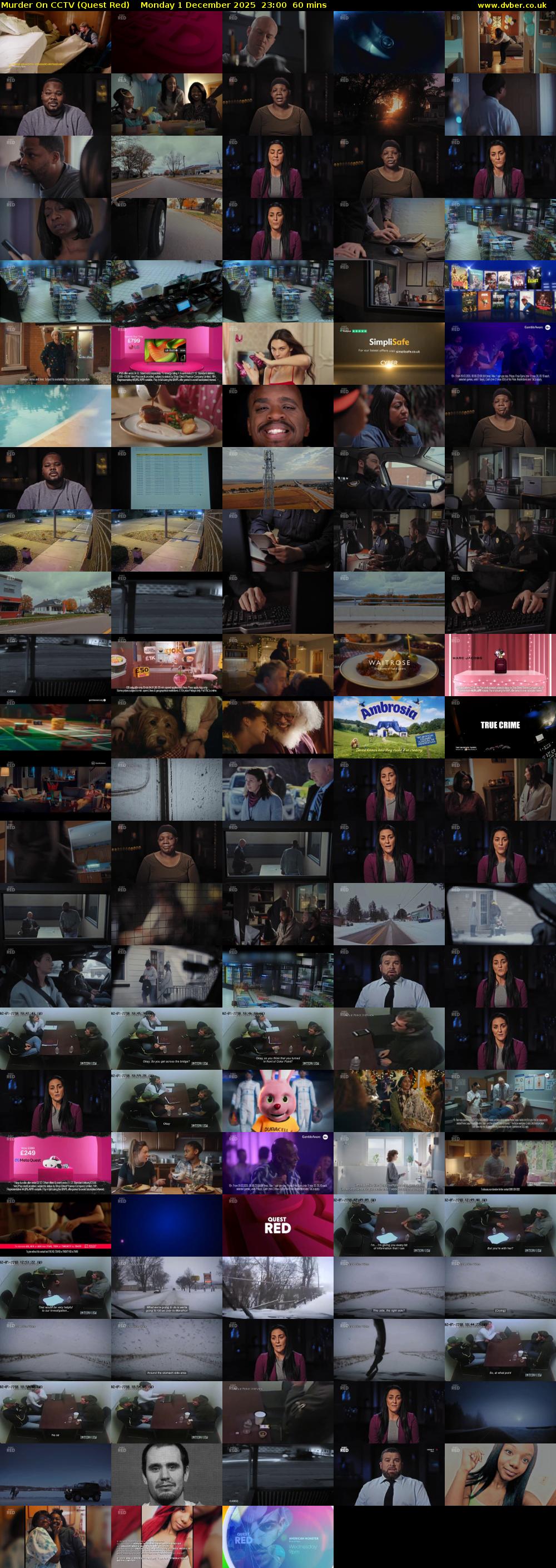 Murder On CCTV (Quest Red) Monday 1 December 2025 23:00 - 00:00