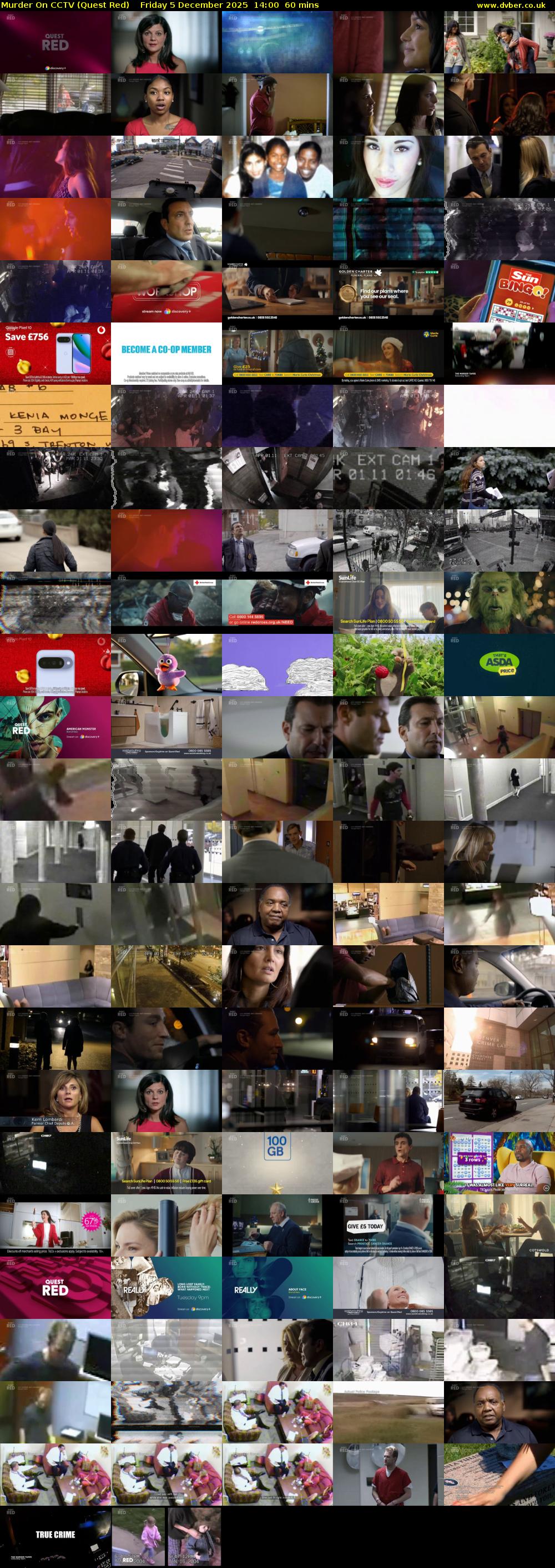 Murder On CCTV (Quest Red) Friday 5 December 2025 14:00 - 15:00