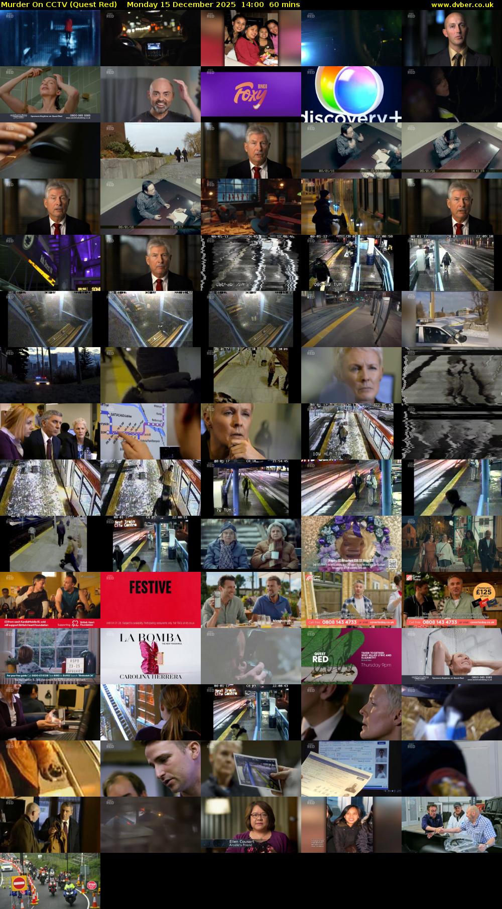 Murder On CCTV (Quest Red) Monday 15 December 2025 14:00 - 15:00