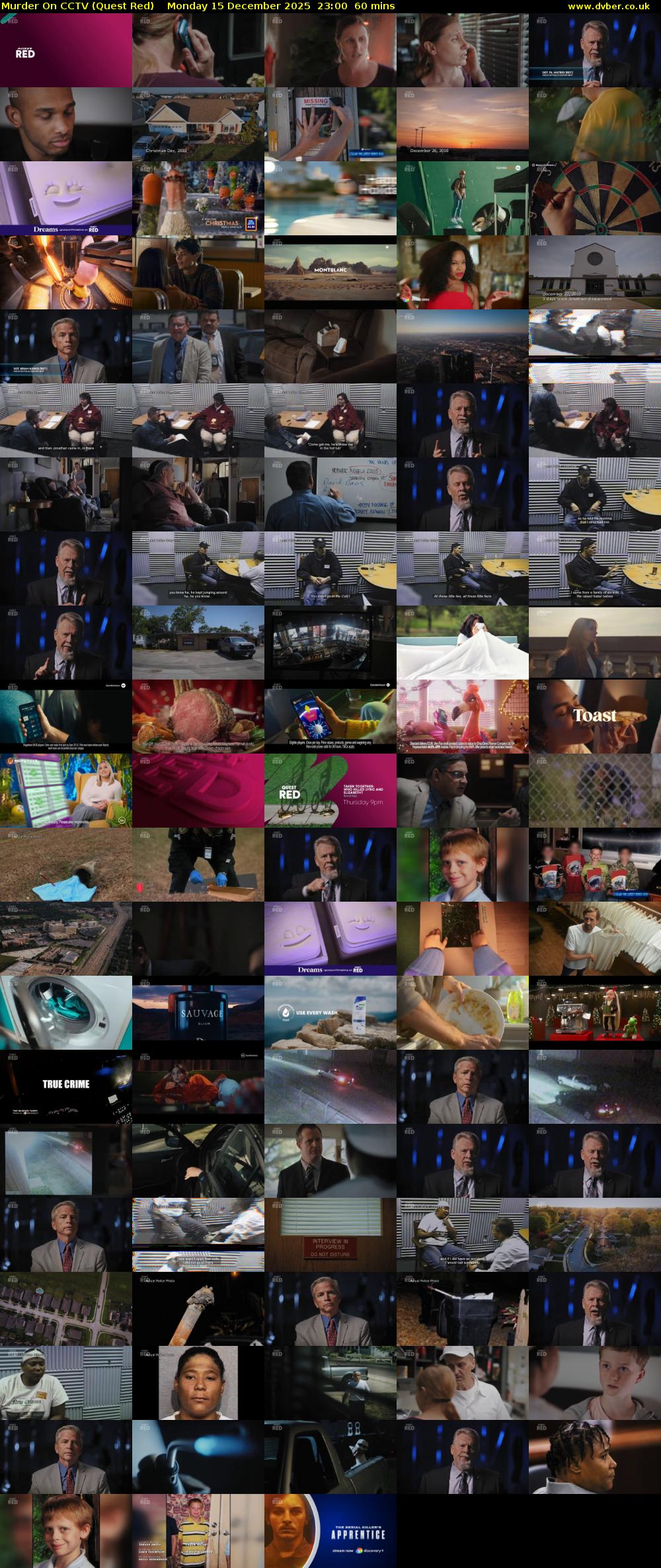 Murder On CCTV (Quest Red) Monday 15 December 2025 23:00 - 00:00