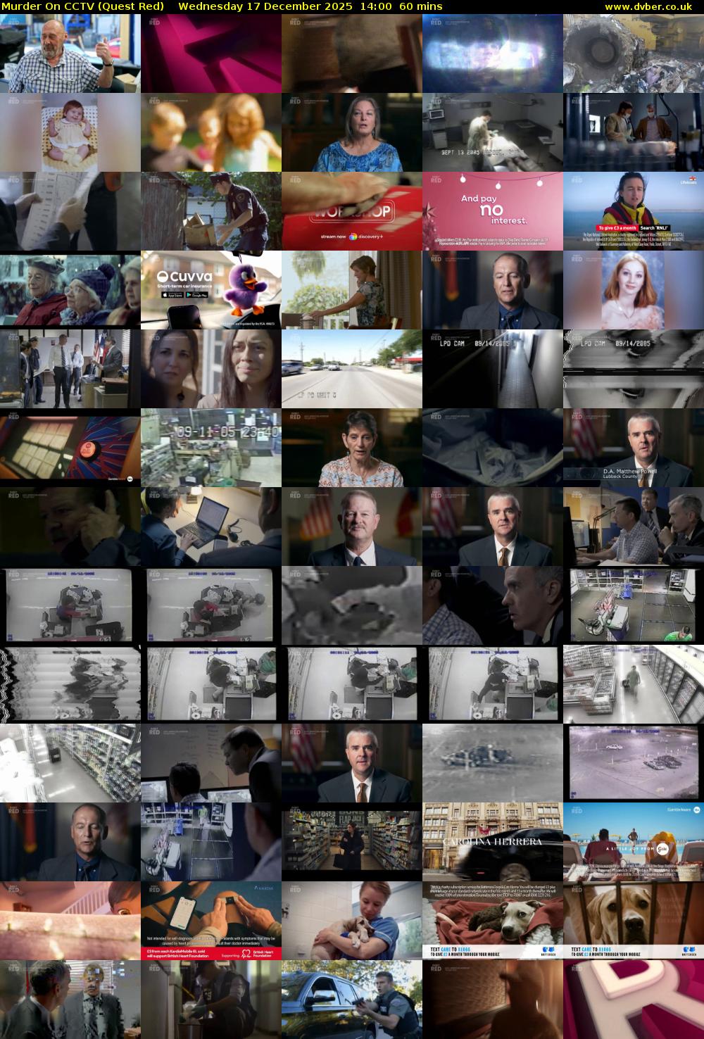 Murder On CCTV (Quest Red) Wednesday 17 December 2025 14:00 - 15:00