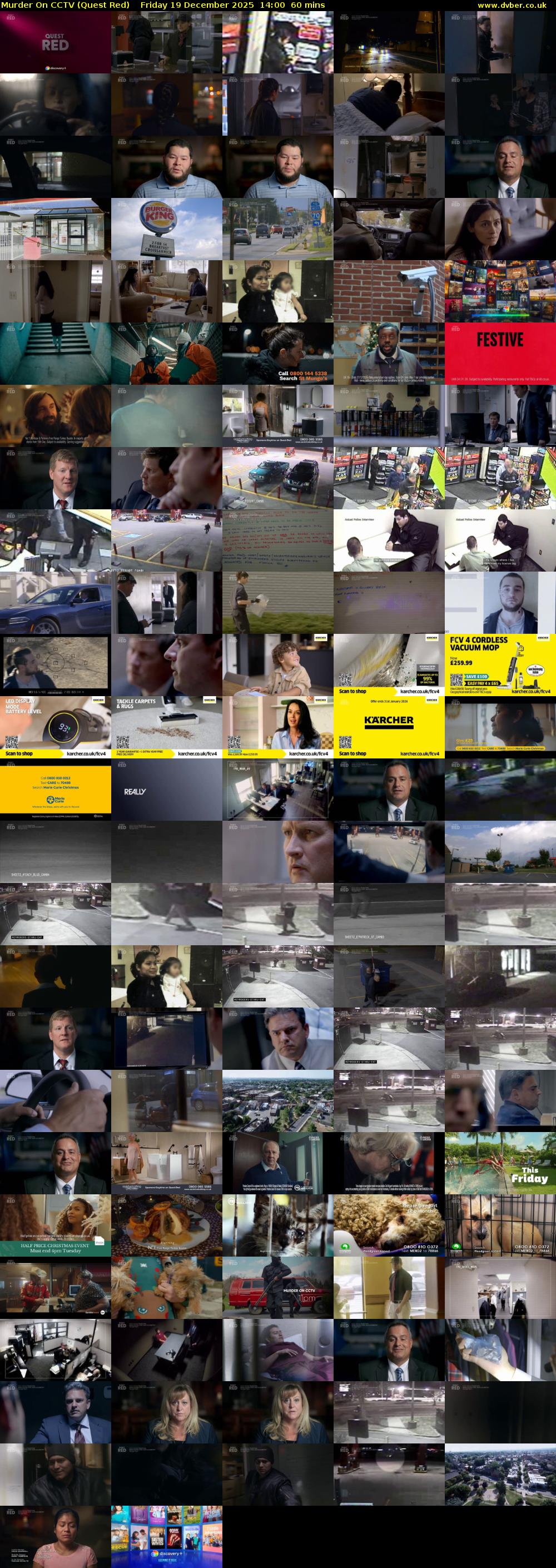 Murder On CCTV (Quest Red) Friday 19 December 2025 14:00 - 15:00