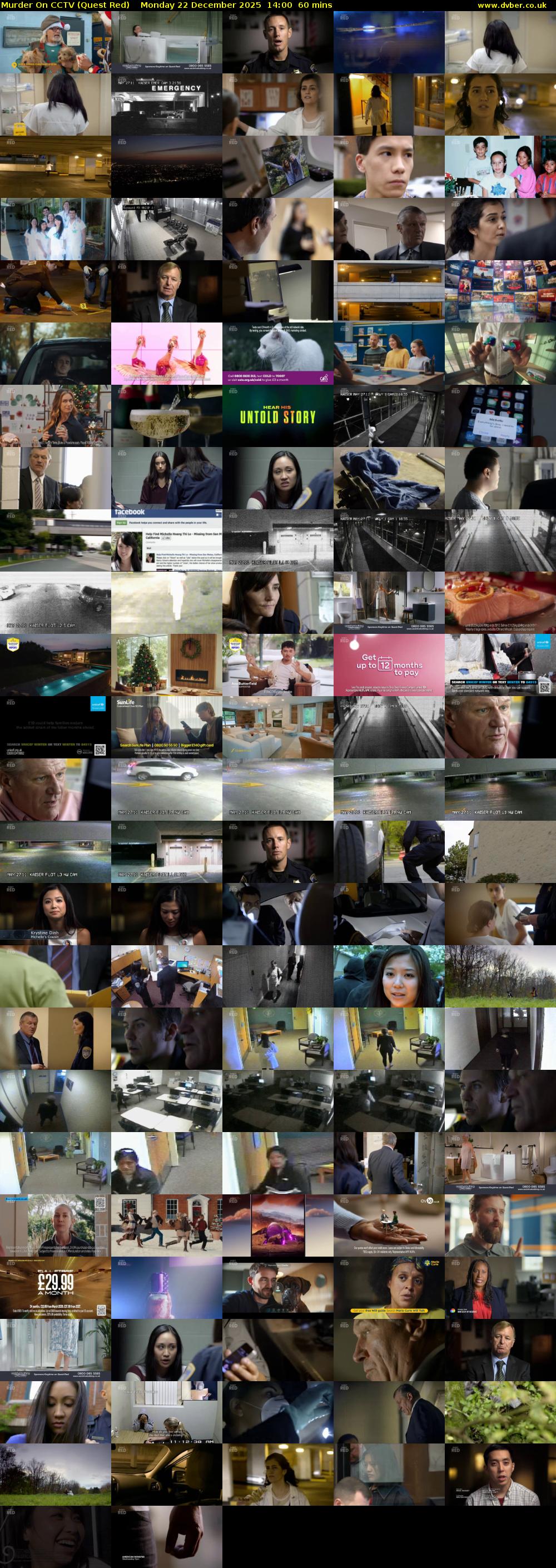 Murder On CCTV (Quest Red) Monday 22 December 2025 14:00 - 15:00