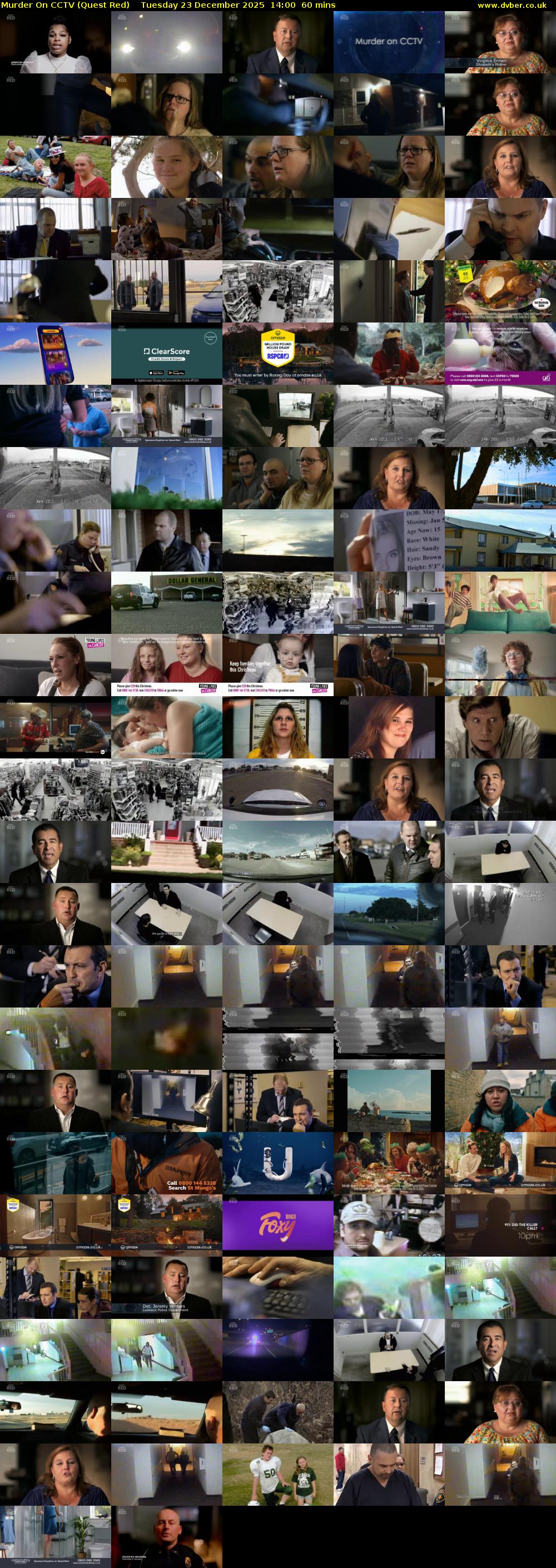 Murder On CCTV (Quest Red) Tuesday 23 December 2025 14:00 - 15:00
