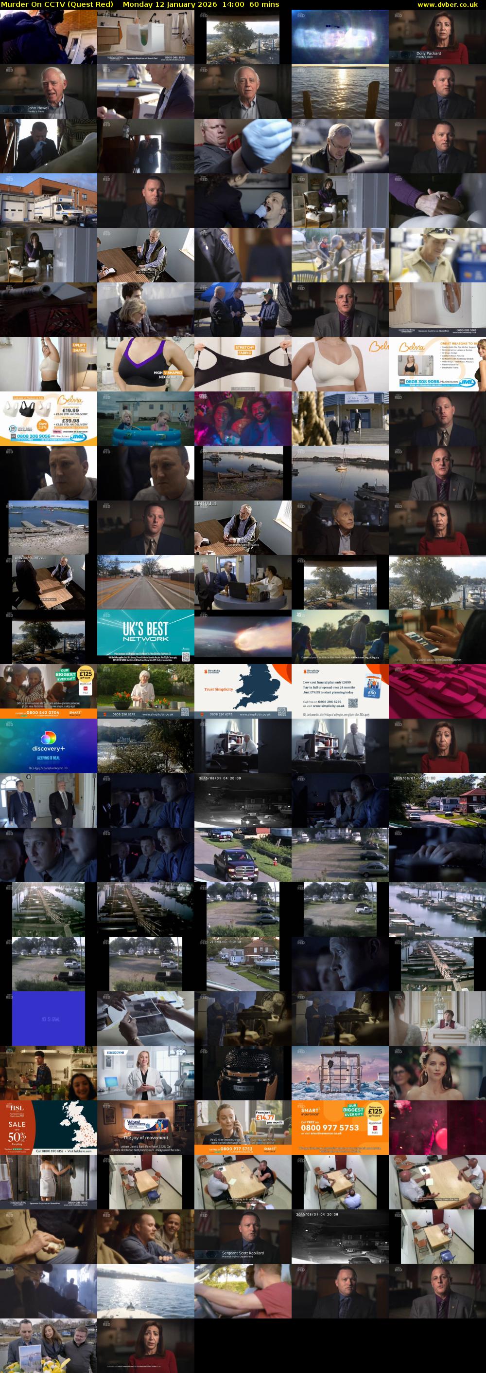 Murder On CCTV (Quest Red) Monday 12 January 2026 14:00 - 15:00