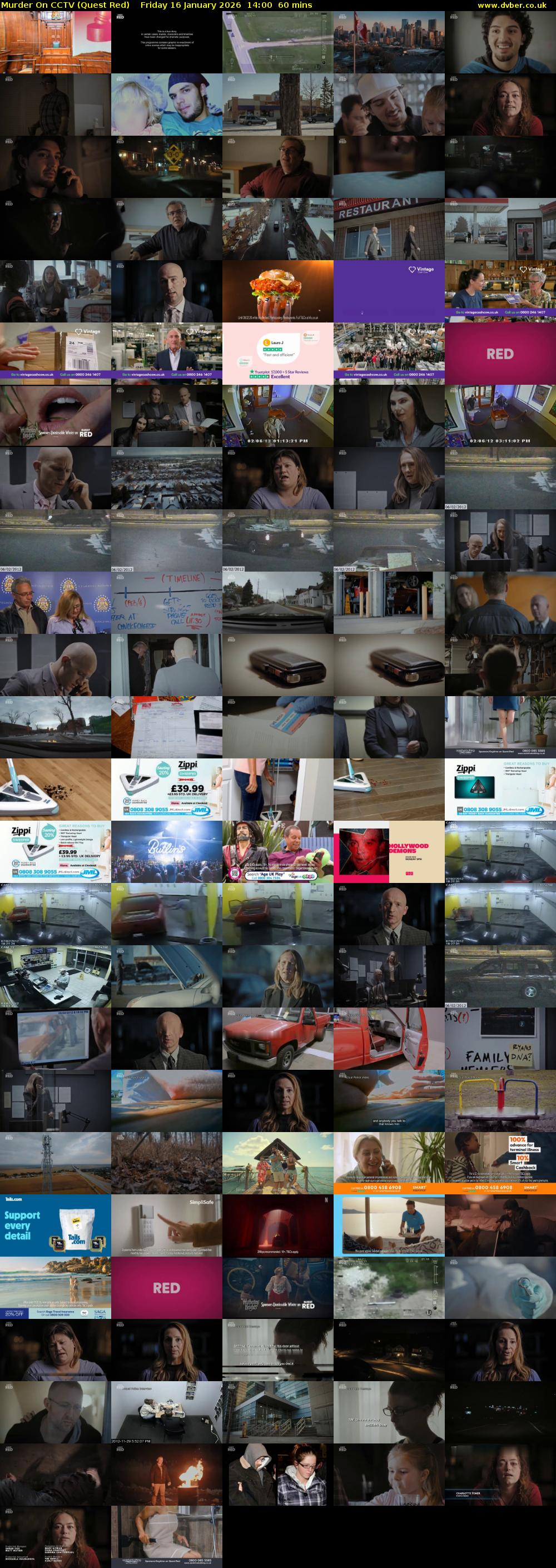 Murder On CCTV (Quest Red) Friday 16 January 2026 14:00 - 15:00
