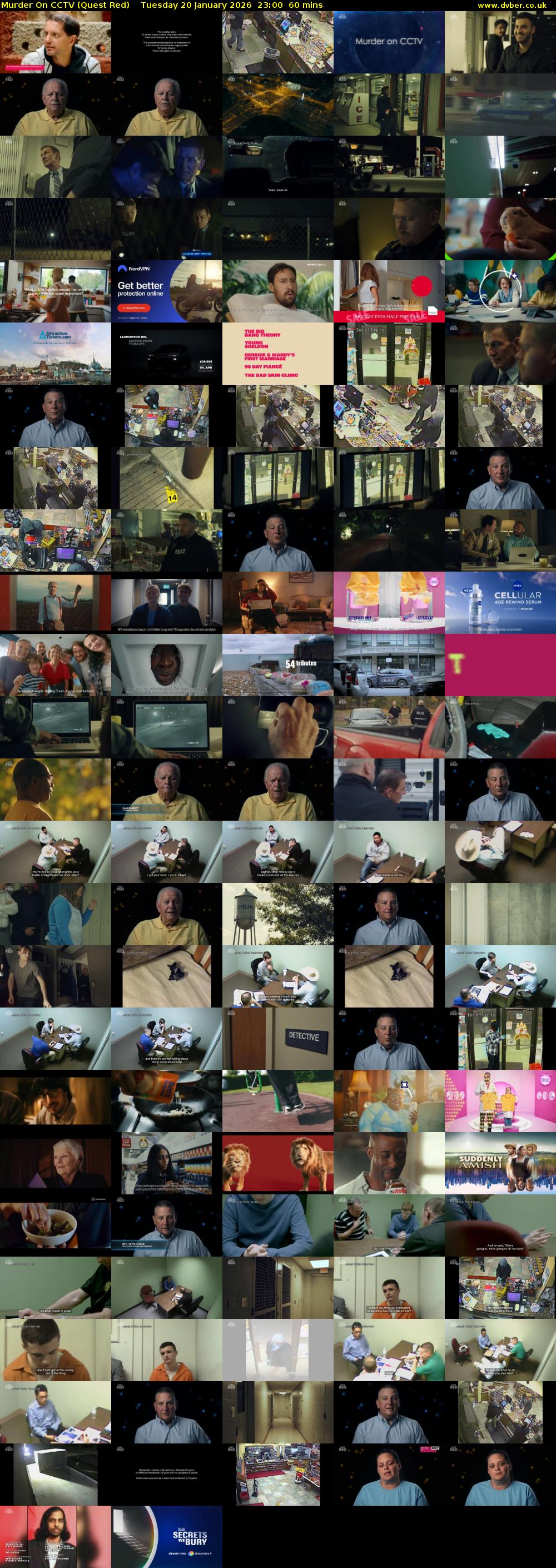 Murder On CCTV (Quest Red) Tuesday 20 January 2026 23:00 - 00:00