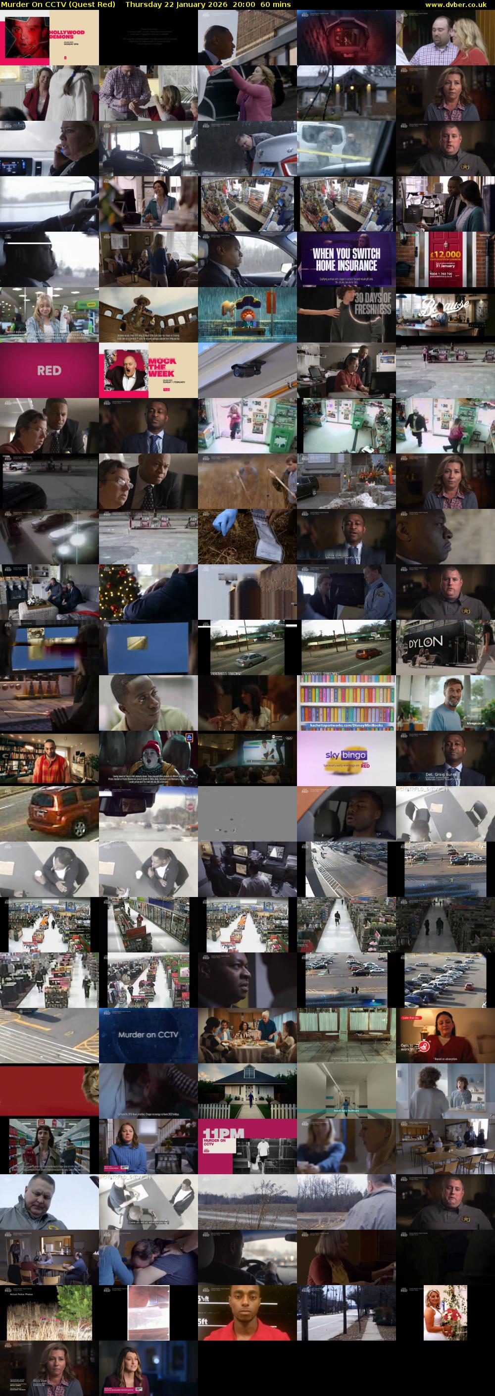 Murder On CCTV (Quest Red) Thursday 22 January 2026 20:00 - 21:00