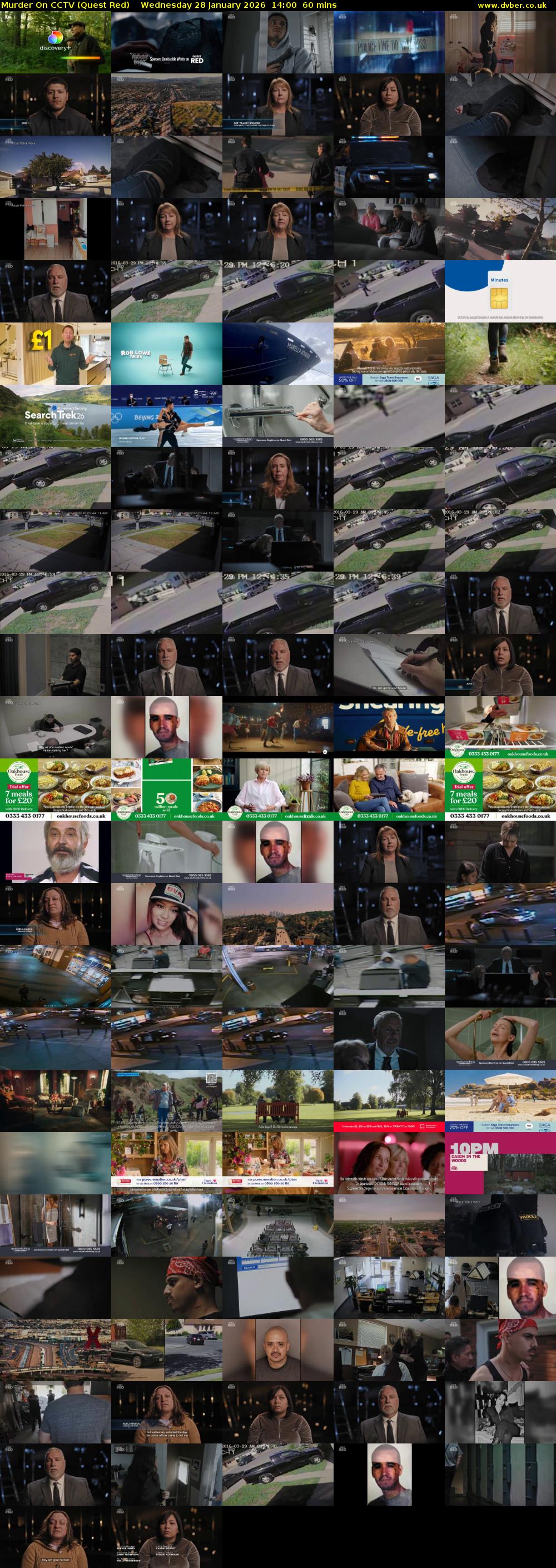 Murder On CCTV (Quest Red) Wednesday 28 January 2026 14:00 - 15:00