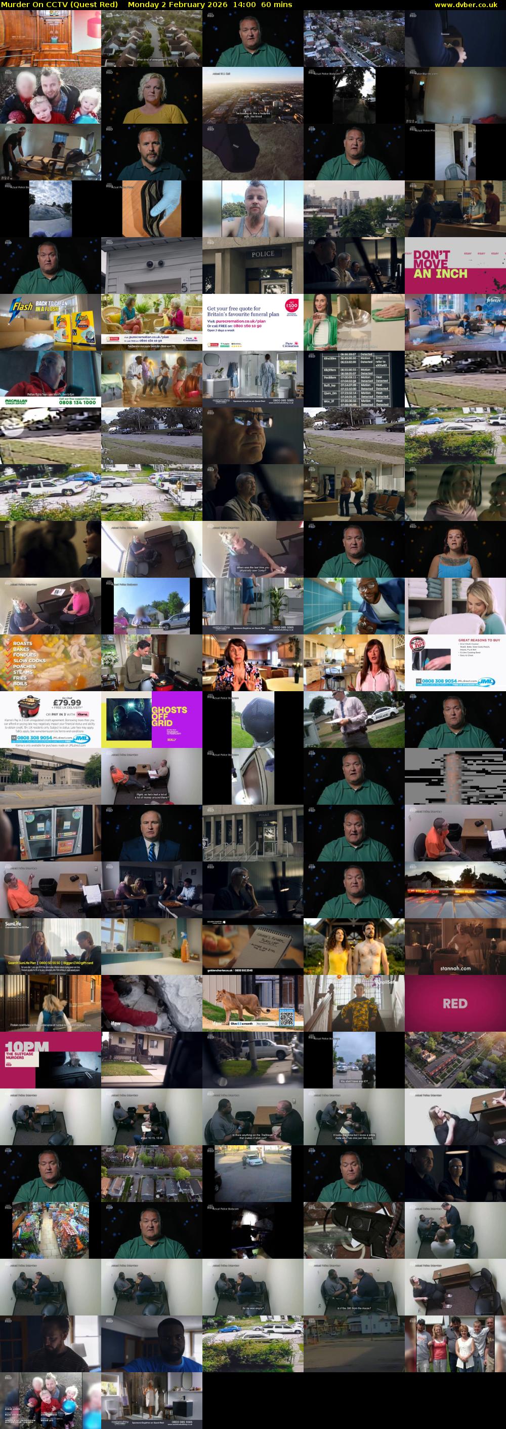 Murder On CCTV (Quest Red) Monday 2 February 2026 14:00 - 15:00