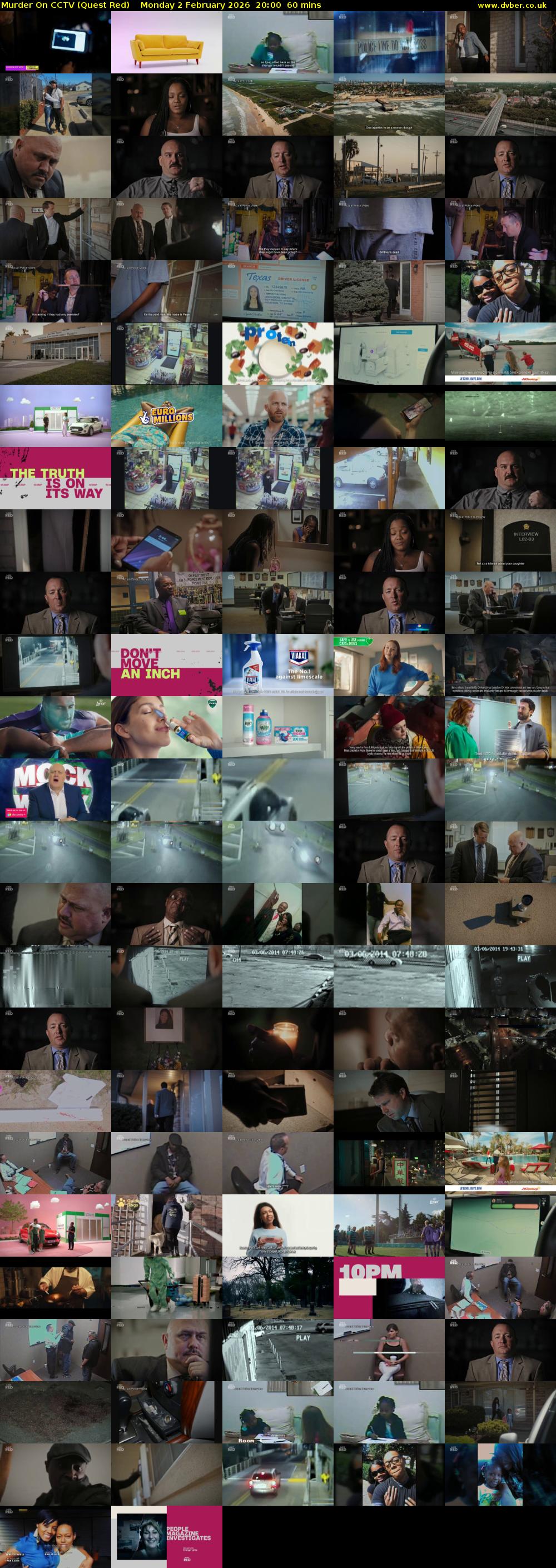 Murder On CCTV (Quest Red) Monday 2 February 2026 20:00 - 21:00