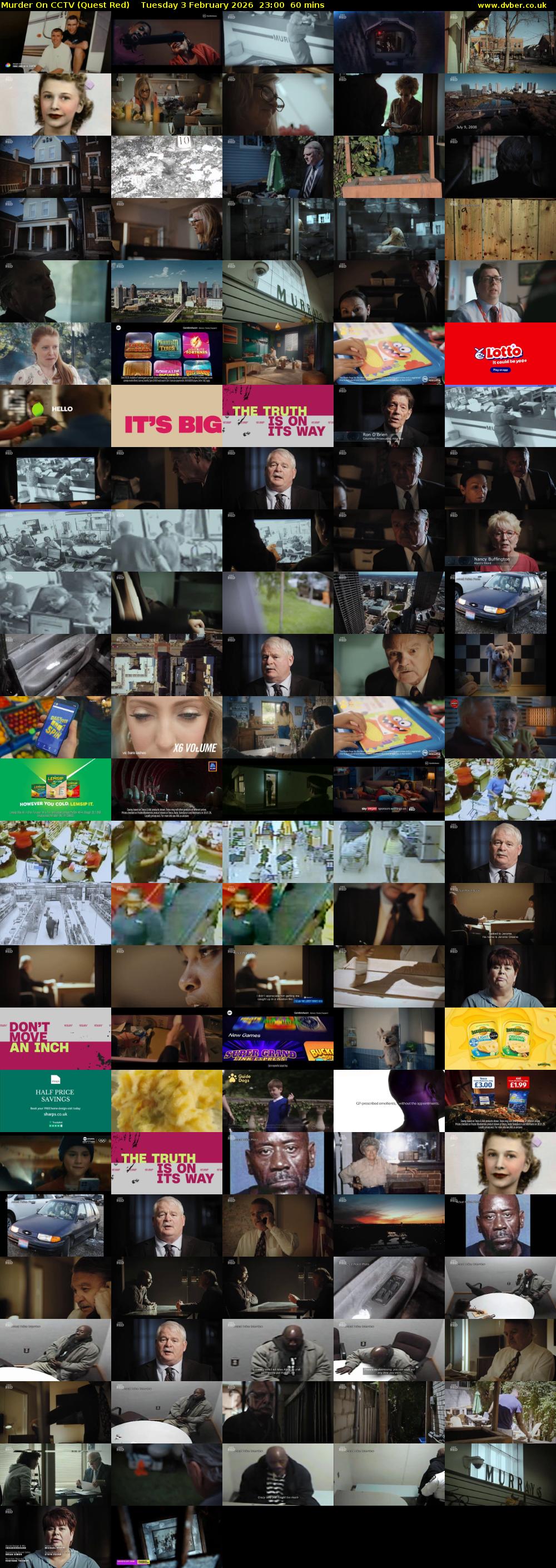Murder On CCTV (Quest Red) Tuesday 3 February 2026 23:00 - 00:00