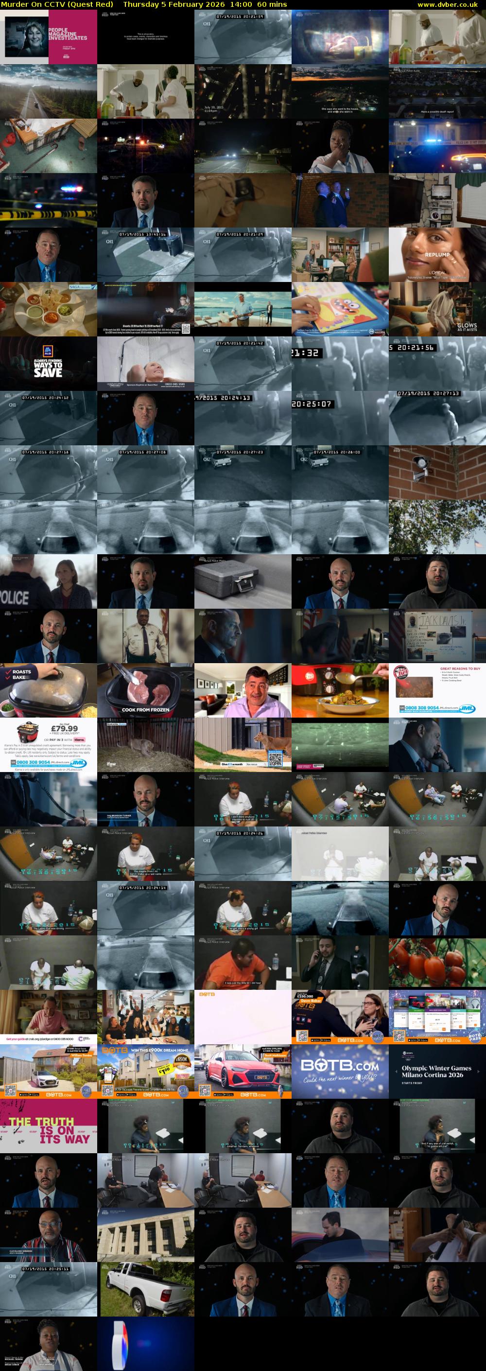 Murder On CCTV (Quest Red) Thursday 5 February 2026 14:00 - 15:00