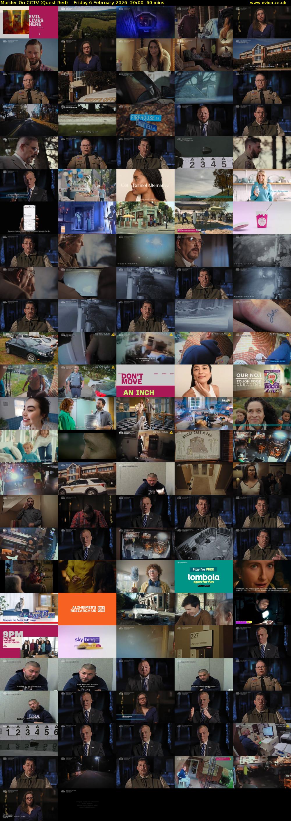 Murder On CCTV (Quest Red) Friday 6 February 2026 20:00 - 21:00