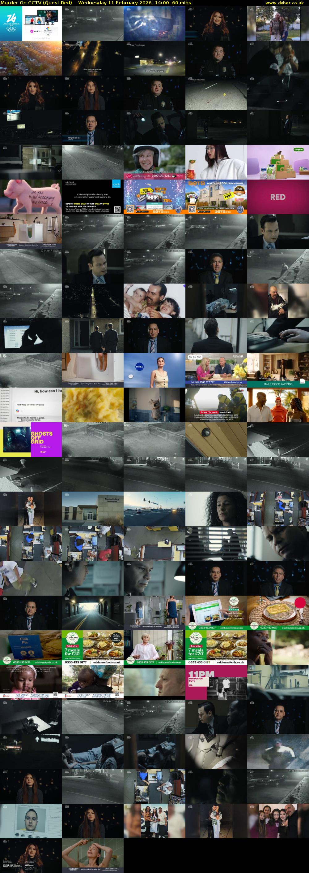 Murder On CCTV (Quest Red) Wednesday 11 February 2026 14:00 - 15:00