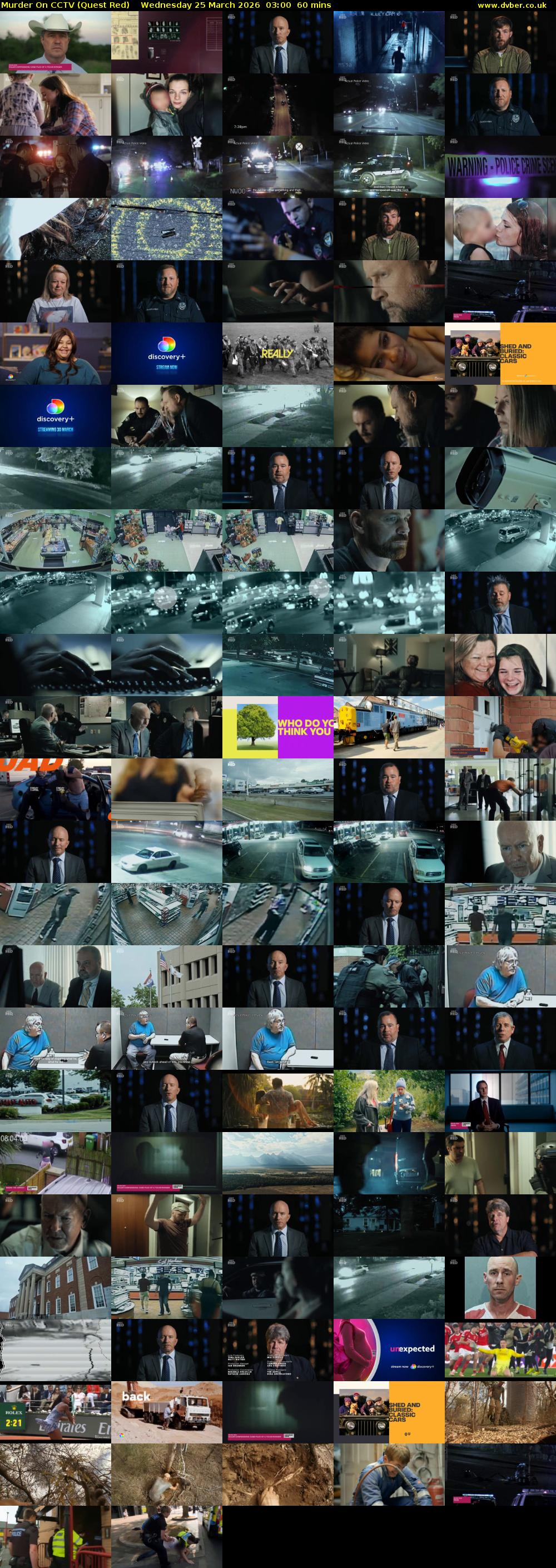 Murder On CCTV (Quest Red) Wednesday 25 March 2026 03:00 - 04:00