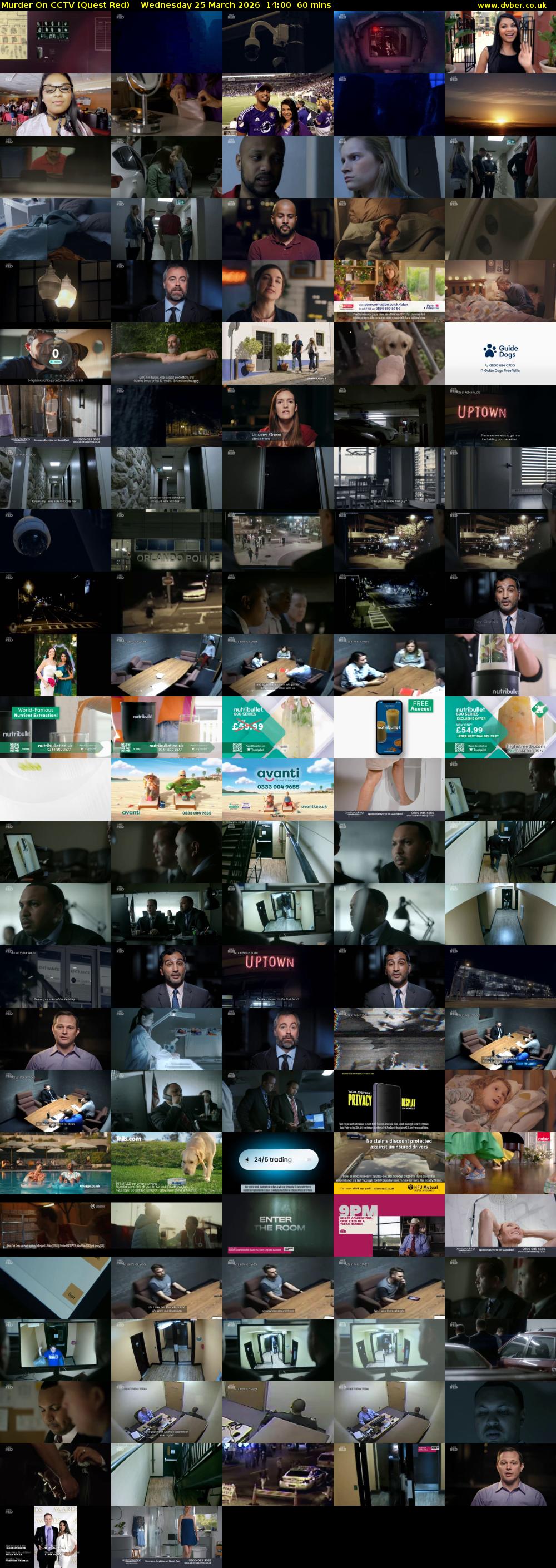 Murder On CCTV (Quest Red) Wednesday 25 March 2026 14:00 - 15:00
