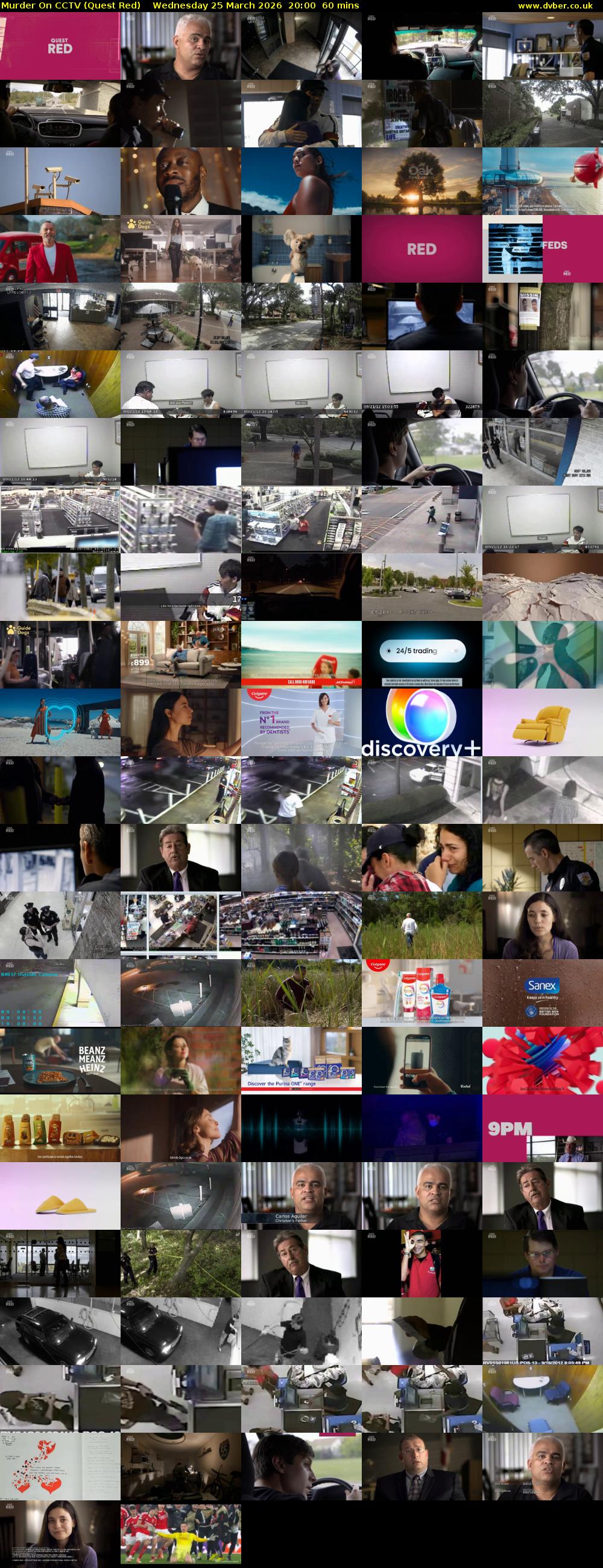 Murder On CCTV (Quest Red) Wednesday 25 March 2026 20:00 - 21:00