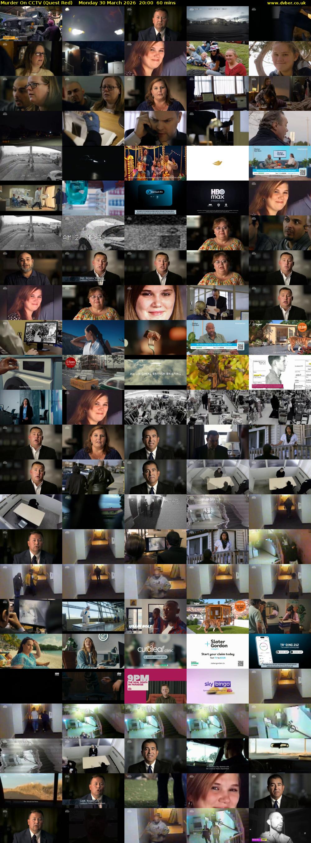 Murder On CCTV (Quest Red) Monday 30 March 2026 20:00 - 21:00