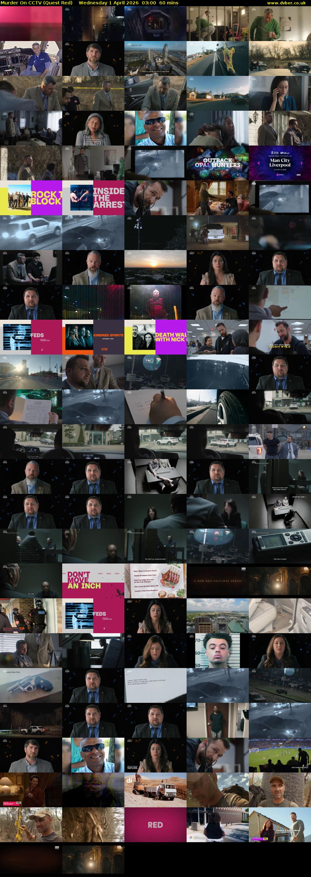 Murder On CCTV (Quest Red) Wednesday 1 April 2026 03:00 - 04:00