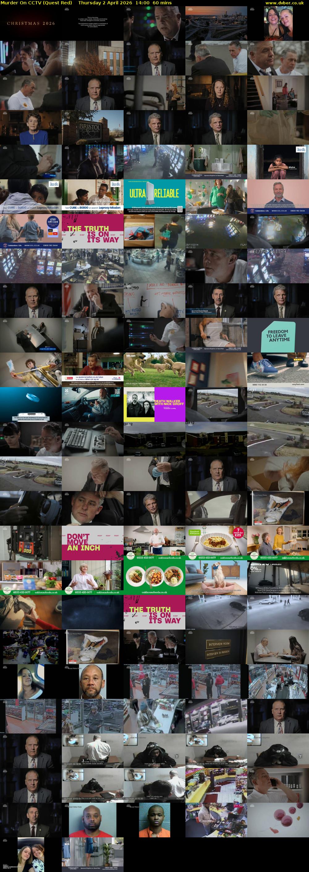 Murder On CCTV (Quest Red) Thursday 2 April 2026 14:00 - 15:00