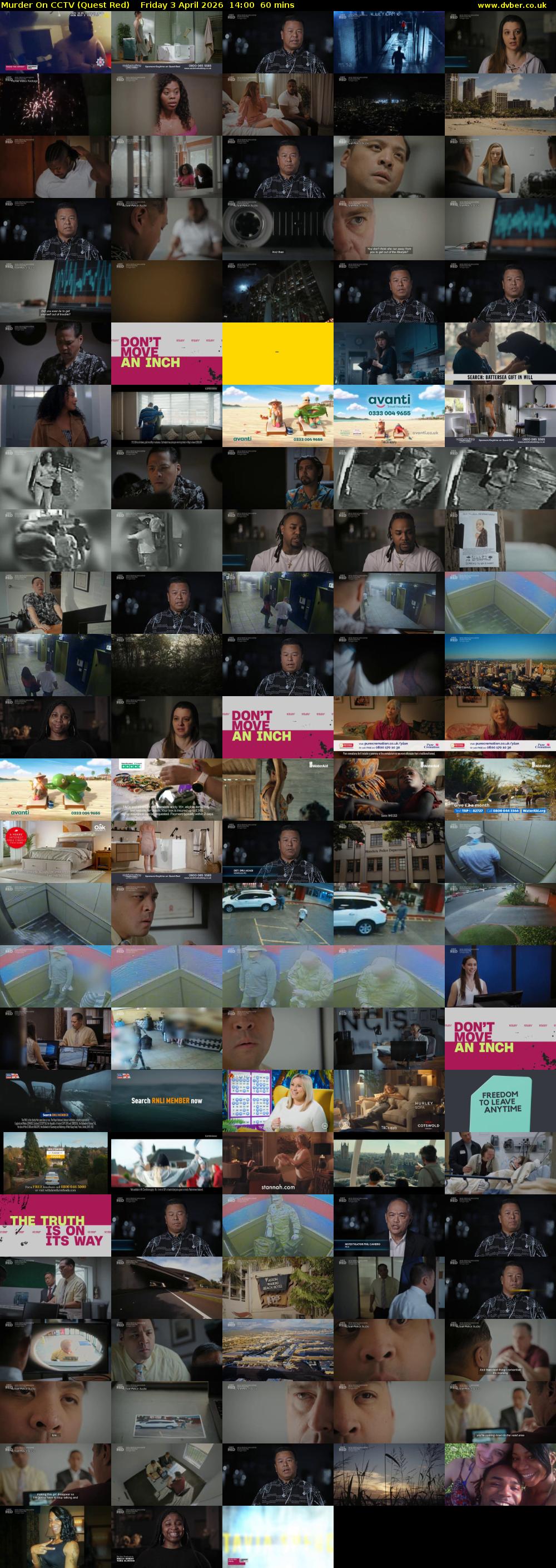 Murder On CCTV (Quest Red) Friday 3 April 2026 14:00 - 15:00