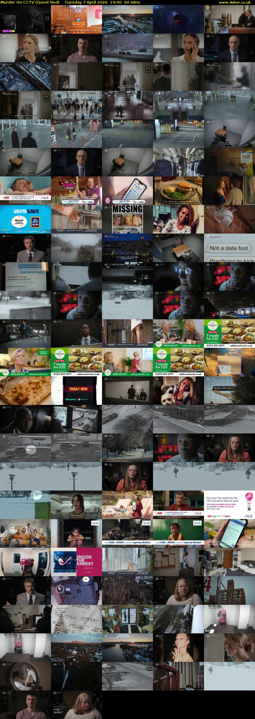 Murder On CCTV (Quest Red) Tuesday 7 April 2026 14:00 - 15:00