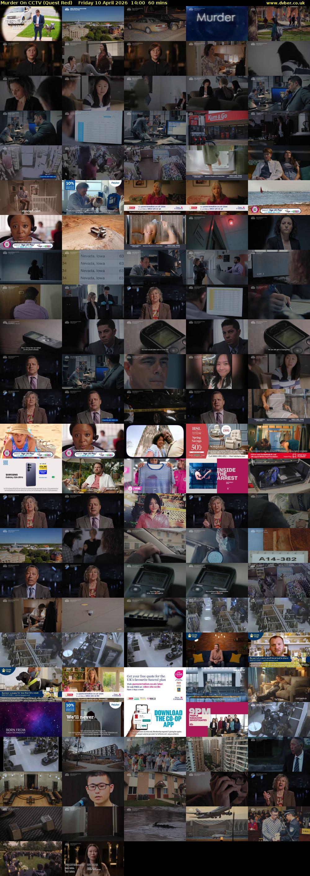 Murder On CCTV (Quest Red) Friday 10 April 2026 14:00 - 15:00