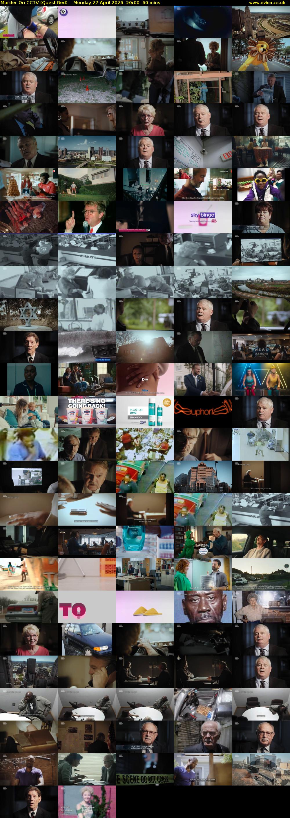Murder On CCTV (Quest Red) Monday 27 April 2026 20:00 - 21:00