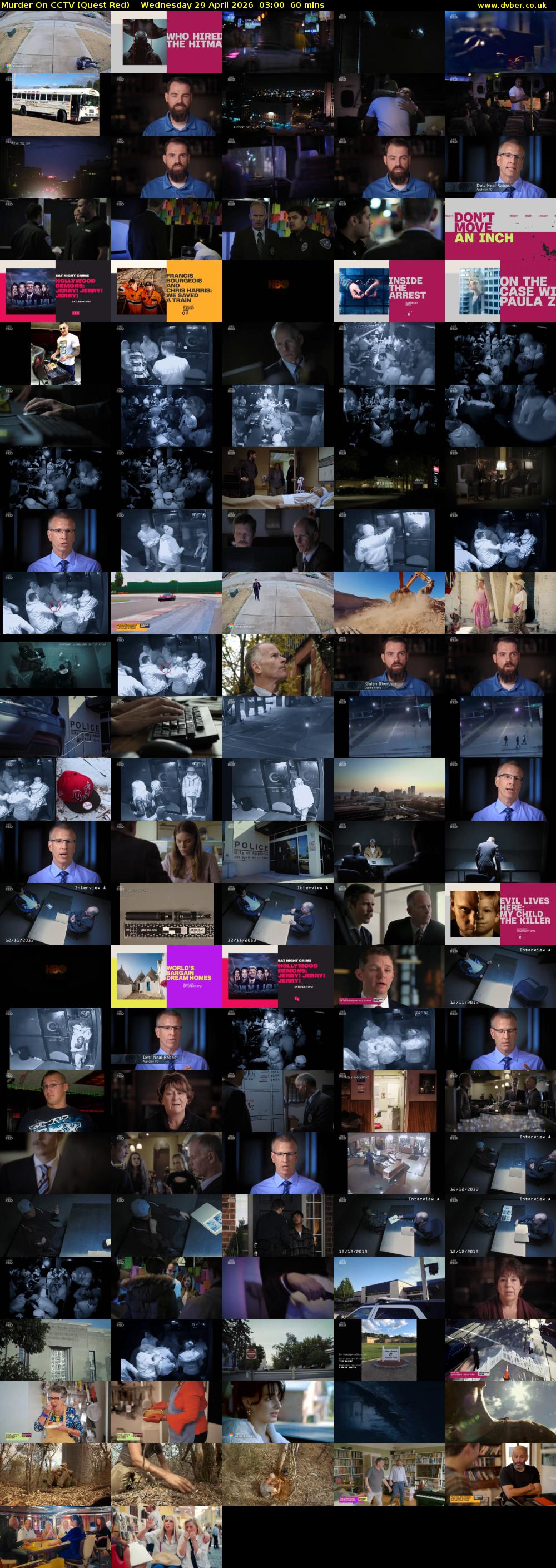 Murder On CCTV (Quest Red) Wednesday 29 April 2026 03:00 - 04:00
