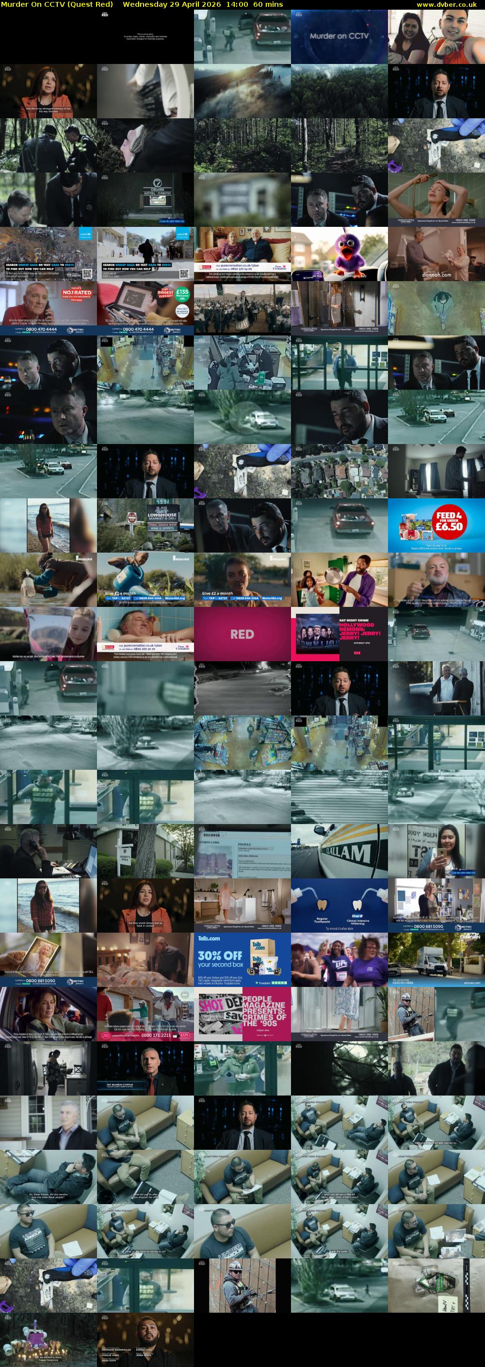 Murder On CCTV (Quest Red) Wednesday 29 April 2026 14:00 - 15:00