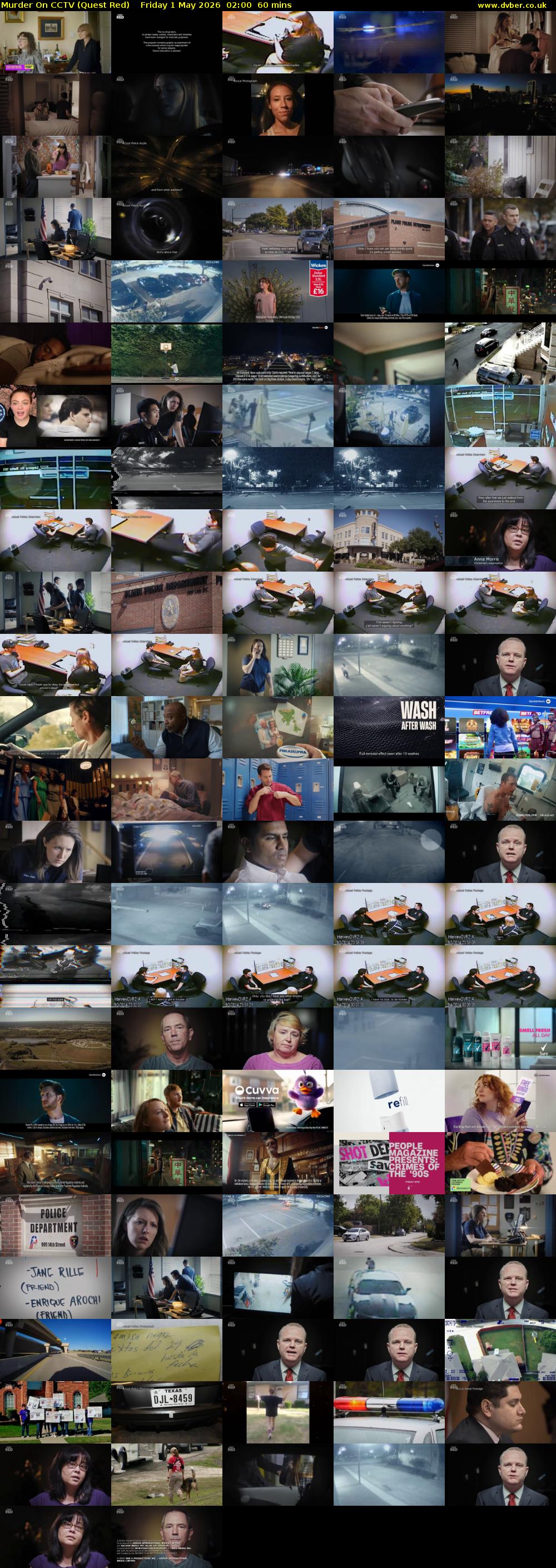 Murder On CCTV (Quest Red) Friday 1 May 2026 02:00 - 03:00