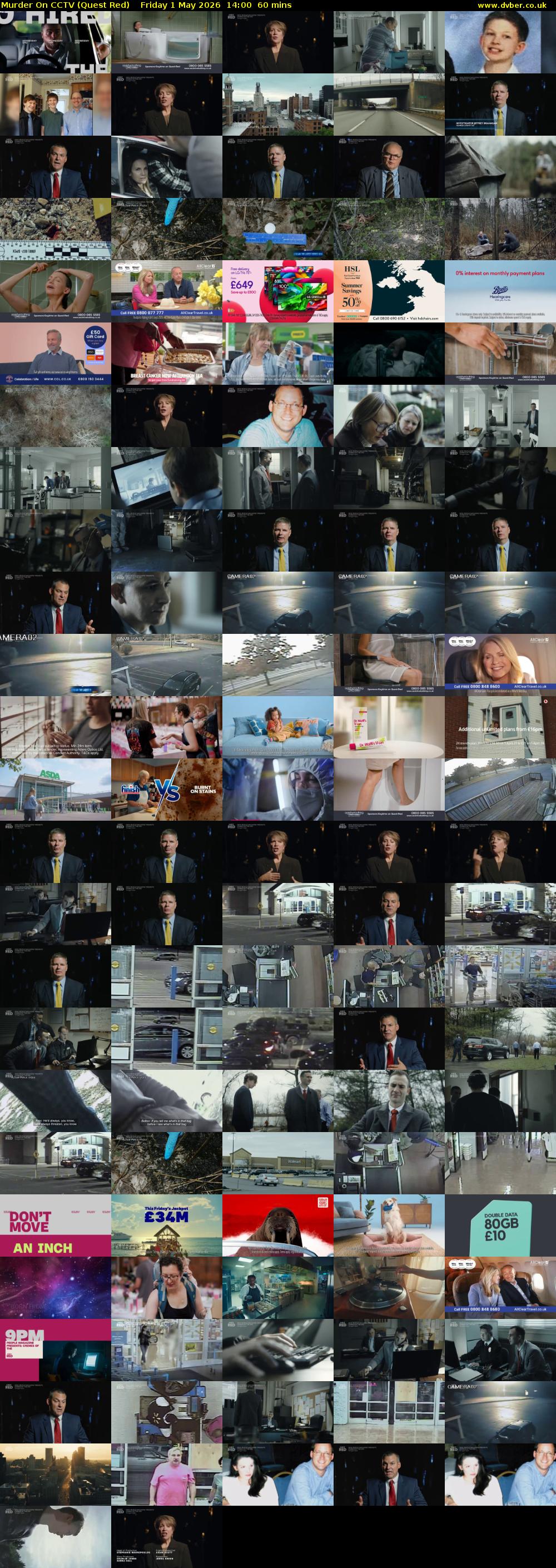 Murder On CCTV (Quest Red) Friday 1 May 2026 14:00 - 15:00