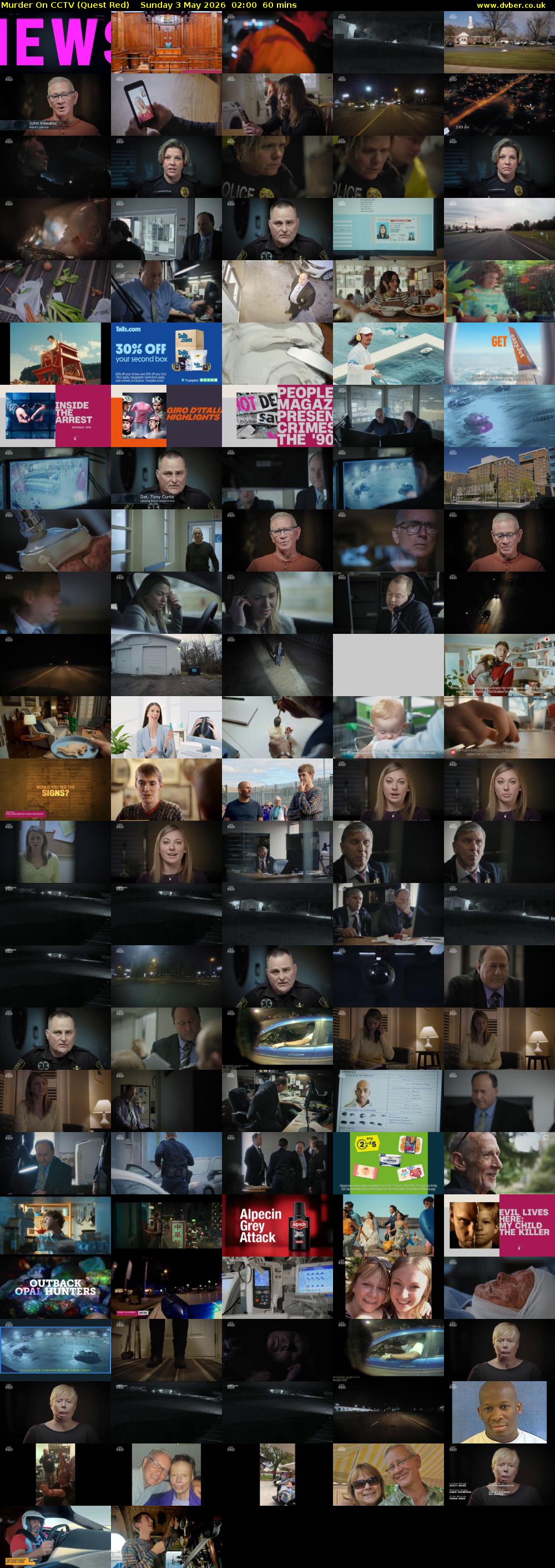 Murder On CCTV (Quest Red) Sunday 3 May 2026 02:00 - 03:00