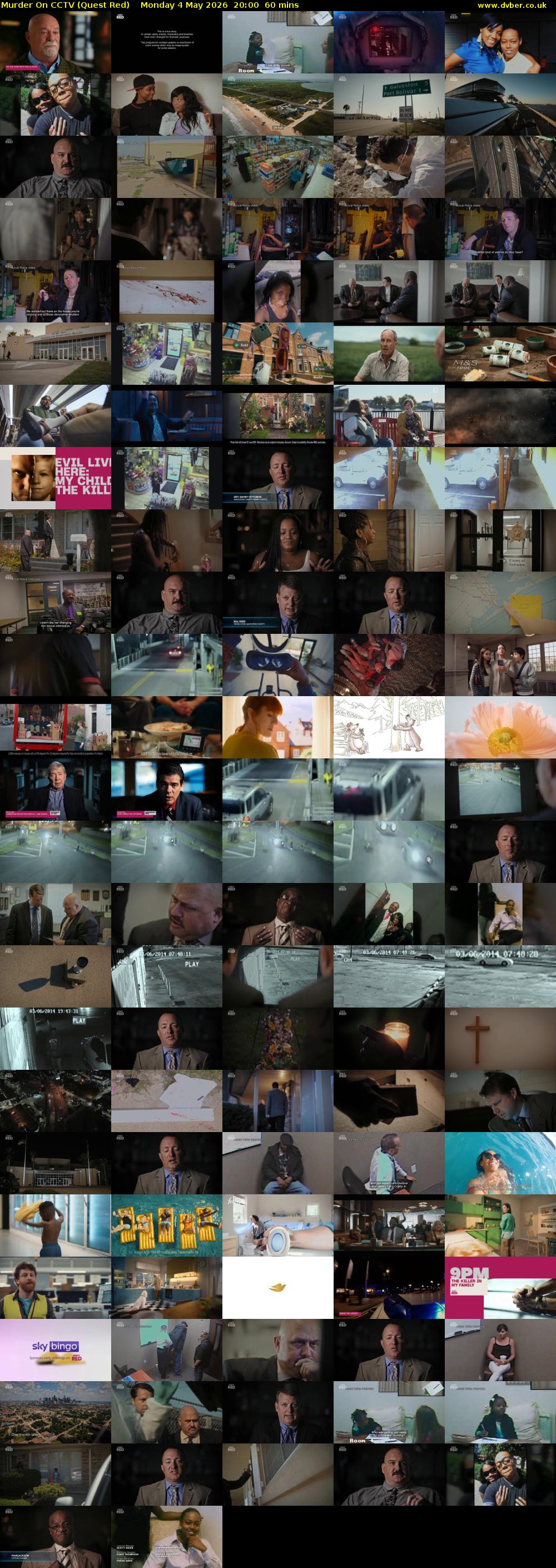 Murder On CCTV (Quest Red) Monday 4 May 2026 20:00 - 21:00