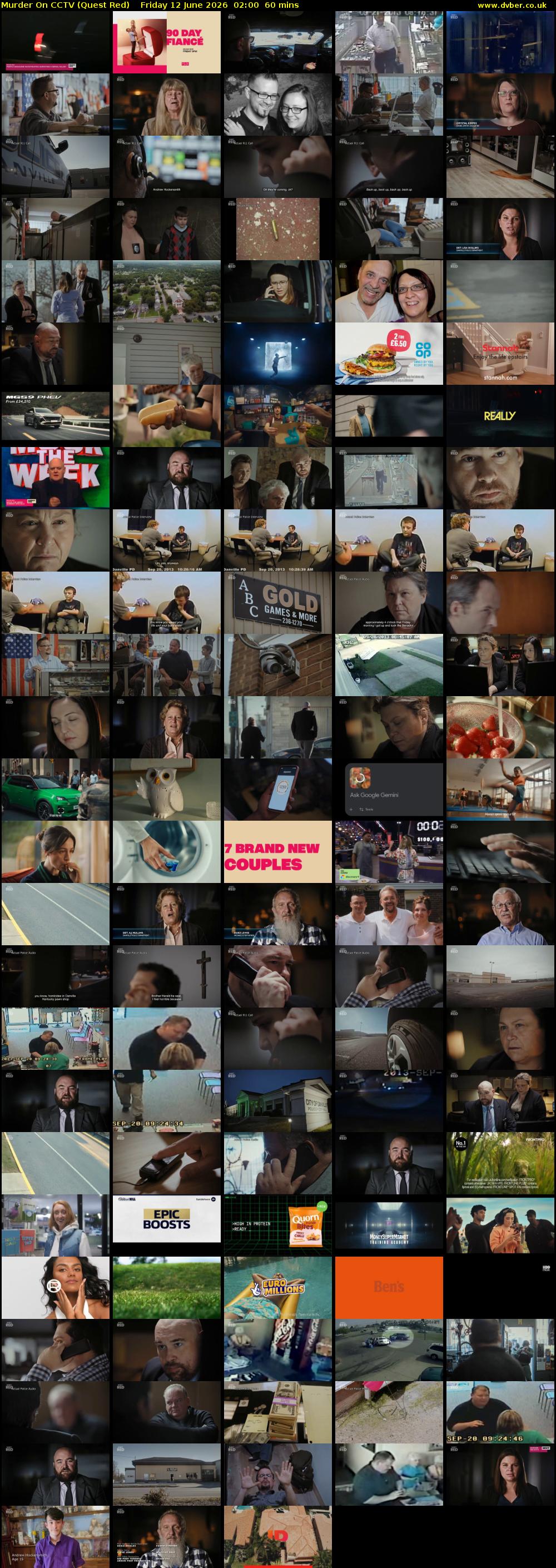 Murder On CCTV (Quest Red) Friday 12 June 2026 02:00 - 03:00