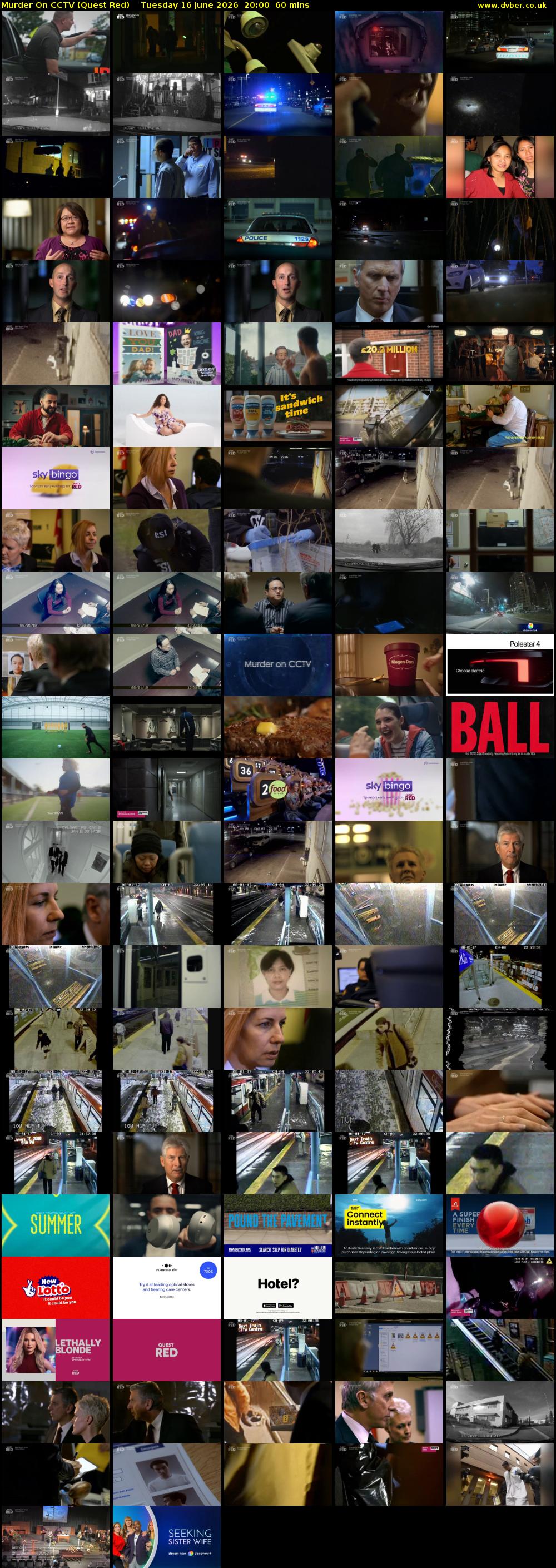 Murder On CCTV (Quest Red) Tuesday 16 June 2026 20:00 - 21:00