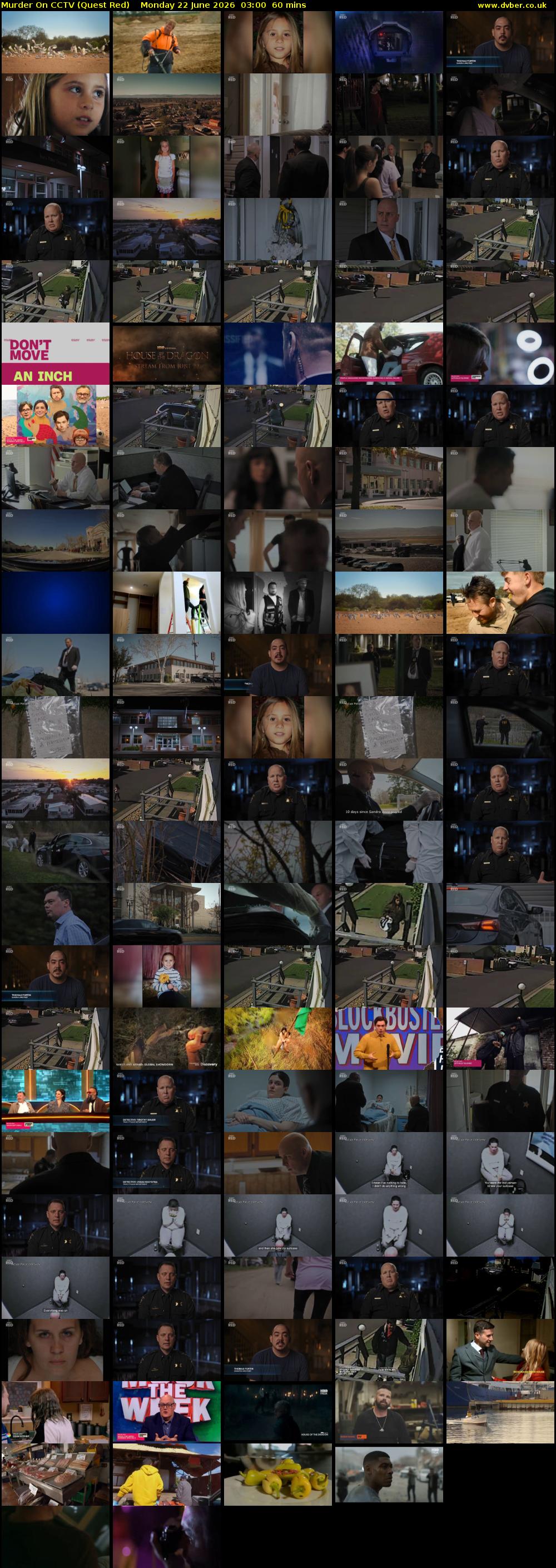 Murder On CCTV (Quest Red) Monday 22 June 2026 03:00 - 04:00