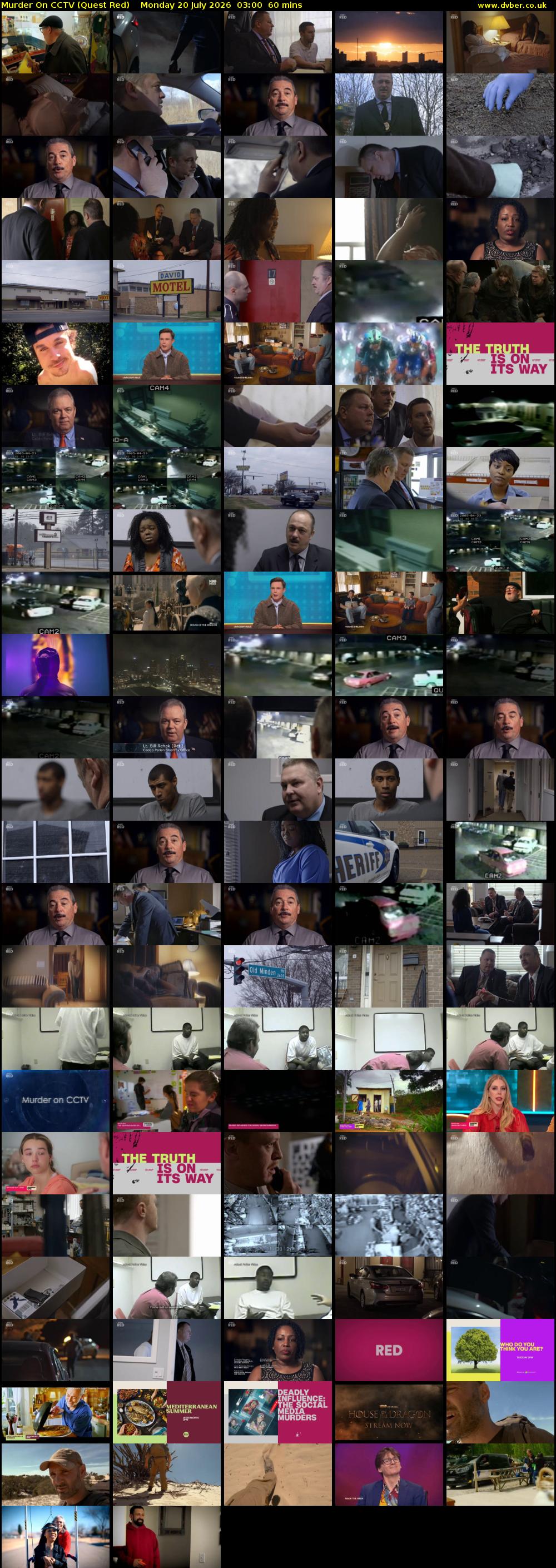 Murder On CCTV (Quest Red) Monday 20 July 2026 03:00 - 04:00