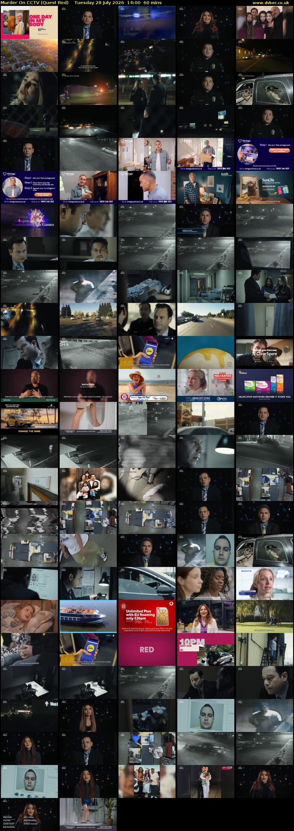 Murder On CCTV (Quest Red) Tuesday 28 July 2026 14:00 - 15:00