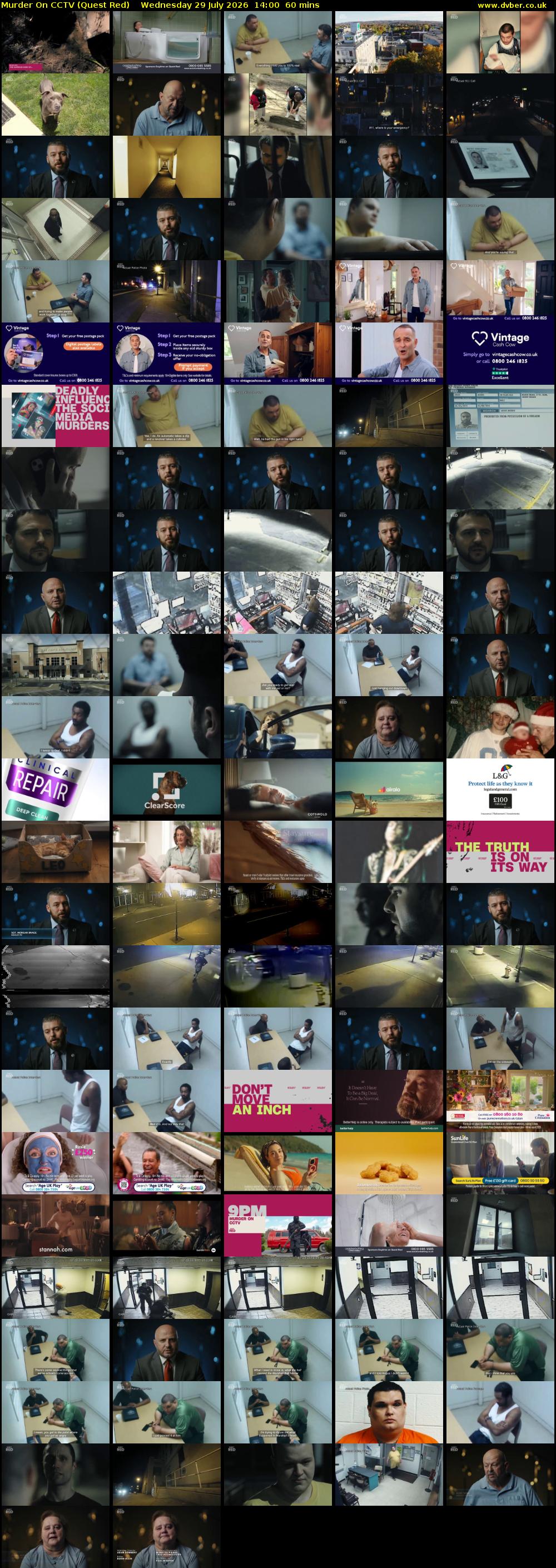 Murder On CCTV (Quest Red) Wednesday 29 July 2026 14:00 - 15:00