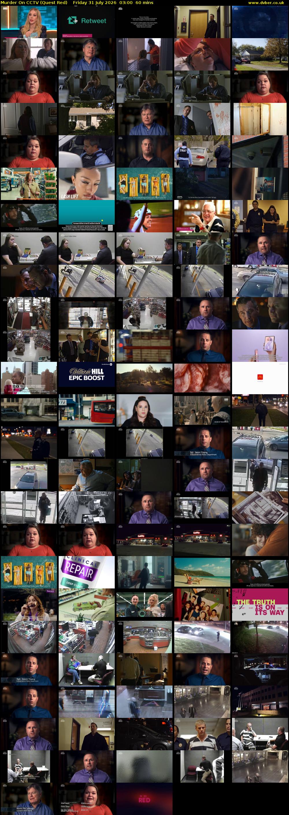 Murder On CCTV (Quest Red) Friday 31 July 2026 03:00 - 04:00