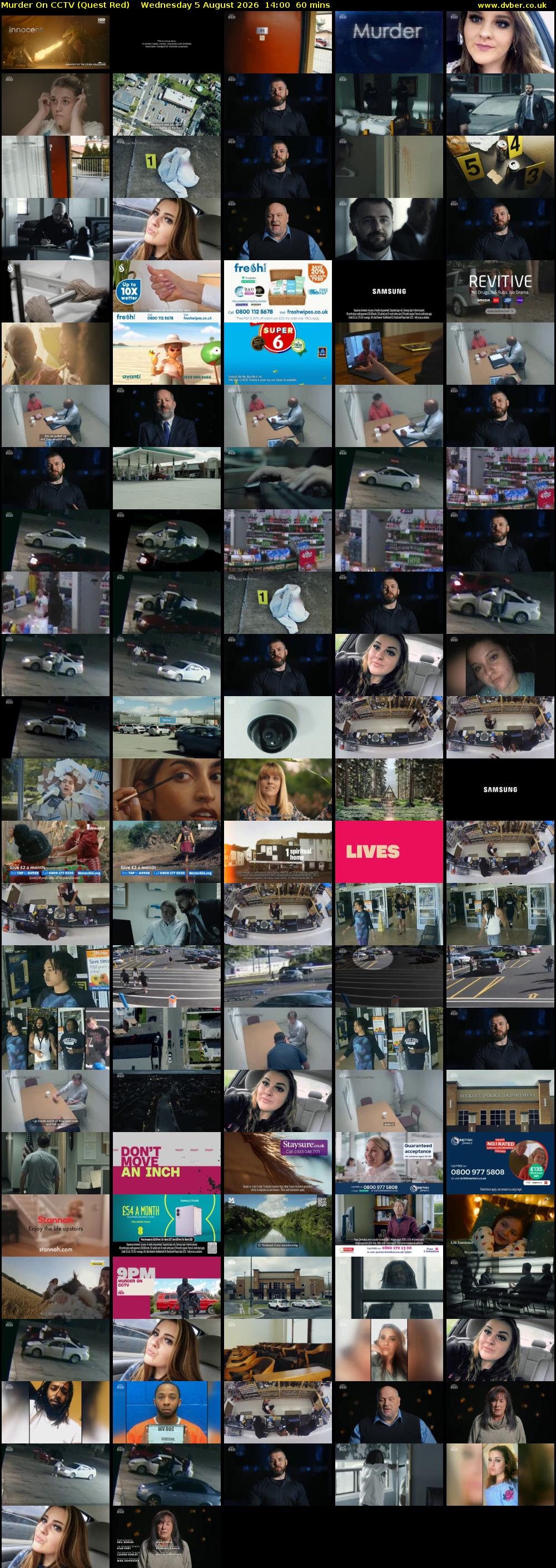 Murder On CCTV (Quest Red) Wednesday 5 August 2026 14:00 - 15:00
