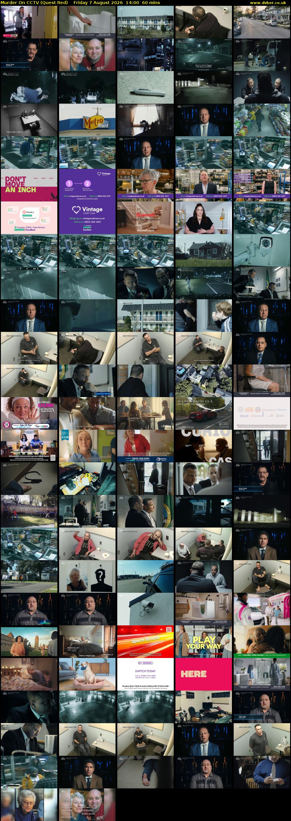 Murder On CCTV (Quest Red) Friday 7 August 2026 14:00 - 15:00