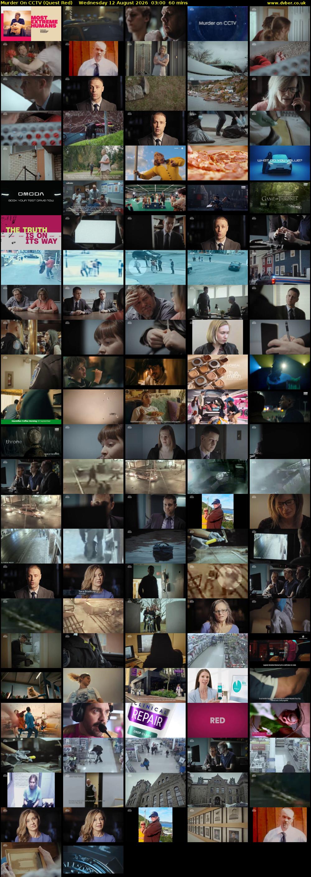 Murder On CCTV (Quest Red) Wednesday 12 August 2026 03:00 - 04:00
