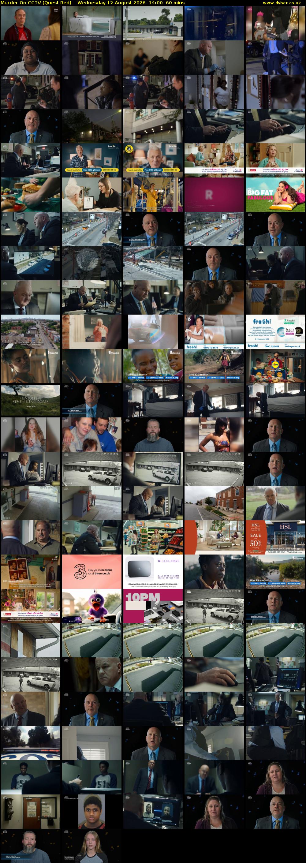 Murder On CCTV (Quest Red) Wednesday 12 August 2026 14:00 - 15:00